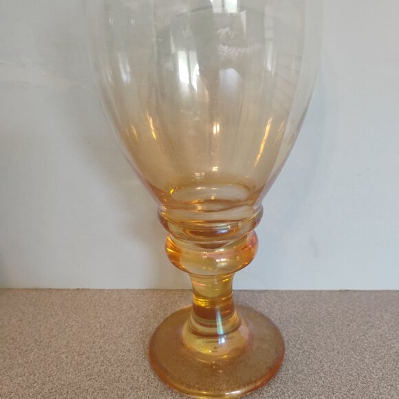 Krosno Poland Vintage Wine goblets, Yellow, set of 3 - Picture 5 of 5